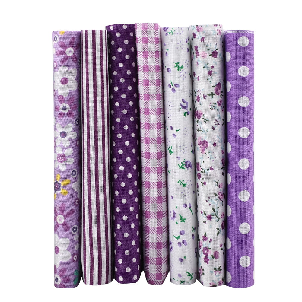 LYUMO 7pcs 25*25cm Cotton Fabric DIY Assorted Squares Pre-Cut Bedding Suite Quarters Bundle, Pre-Cut Cotton Fabric Bedding, Cotton Fabric Pre-Cut Bedding