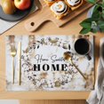 thumbnail image 2 of Home Sweet Placemats Set of 8, Wreath Botanical Farmhouse Plants Gradient Brown Placemats for Dining Table, Place Mats for Kitchen Tabletop, Waterproof Wipeable Dining Table Mats Set, 2 of 9