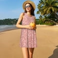 thumbnail image 2 of Ratiio Rose Gold Glitter Pattern Women's Sleeveless Dress - Casual Summer Dress with Pockets, Above Knee Length, Round Neck, Ideal for Beach, Vacation, Work, 2 of 8