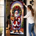 thumbnail image 6 of Christmas Santa Door Cover Gift Box Wreath Snow Scene Hanging Decor For Front Door Porch Holiday Party Home Decoration, 6 of 7