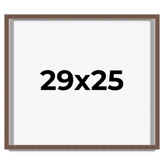 29x25 Shadow Box Frame Brown | 1.125 inches Deep Real Wood Rustic Shadowbox Display Frame | UV
