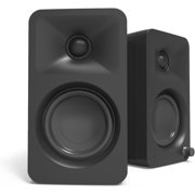 Kanto ORAMB Powered Reference Bluetooth Desktop Speakers - Black Pair with Kanto S2 Angled Desktop Speaker Stands for Small Speakers - Black Pair (2023)