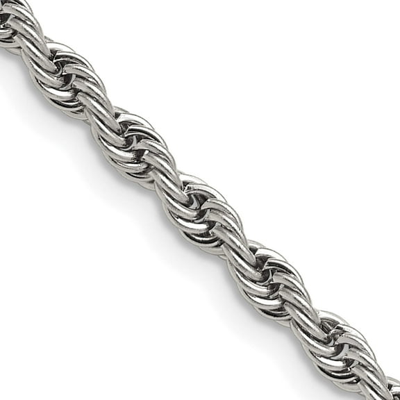 Stainless Steel Polished 4mm 22 Inch Rope Chain (22 X 4) Made In China srn673-22