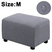 Easy-Going Stretch Ottoman Cover Folding Storage Stool Furniture Protector Soft Rectangle slipcover with Elastic Bottom