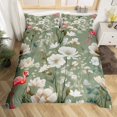 thumbnail image 2 of Chic Floral Duvet Cover Full Size Women Boho Flamingo Bedding Set,Tropical Plant Leaves Comforter Cover Botanical Theme Bed Set,Rustic Vintage Bedroom Set(Zipper Closure), 2 of 6