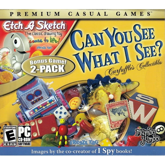 Bonus Game 2 Pack ~ Curfuffle's Collectibles: Can You See What I See? PLUS Etch-A-Sketch The Classic Drawing Toy