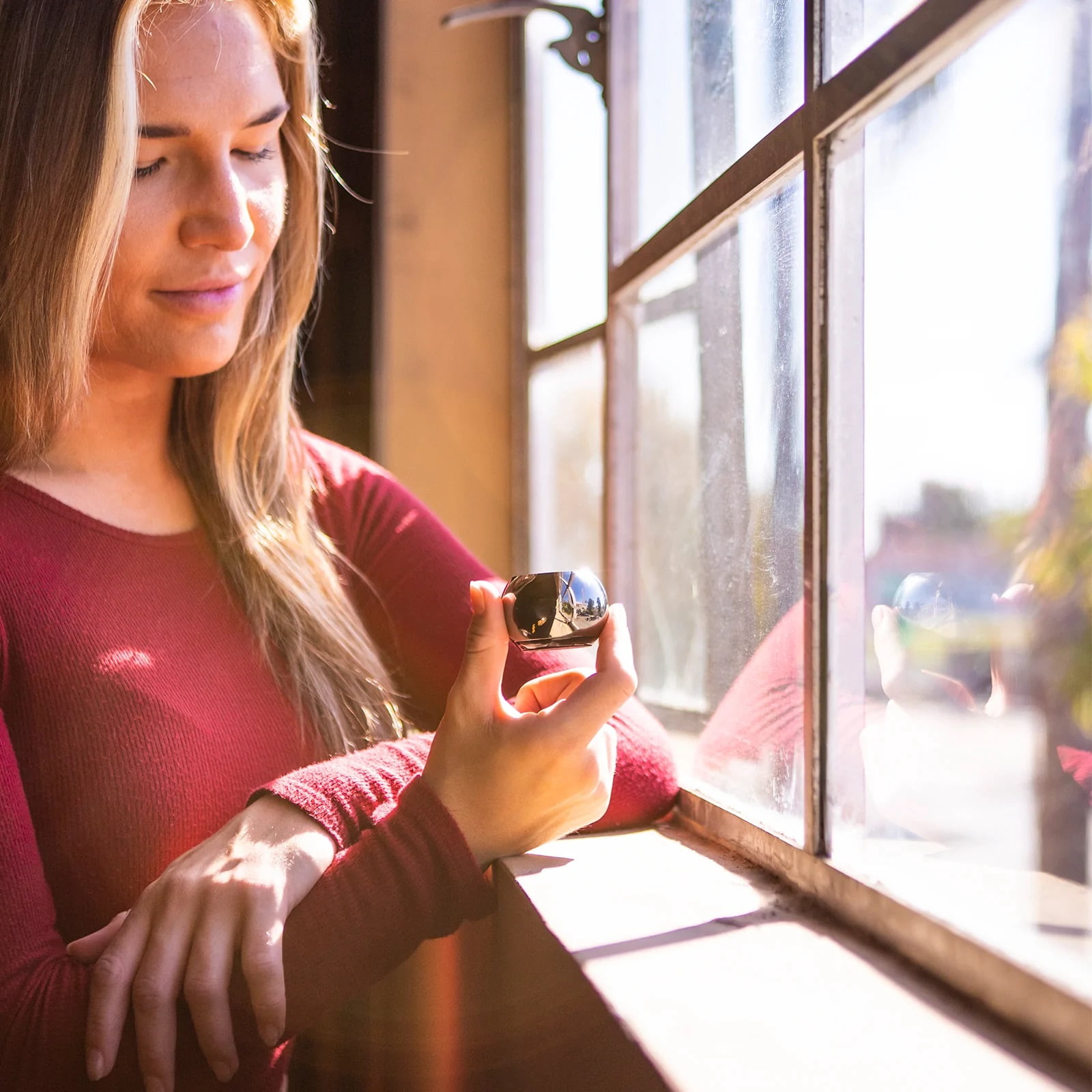 Fashionit U Speakers Mini Mirror Portable Wireless Bluetooth Speaker with Magnetic Base, Mic & Selfie Remote Control – Ideal for Active Lifestyle, Travel, Home, & Office – Mirror Hematite