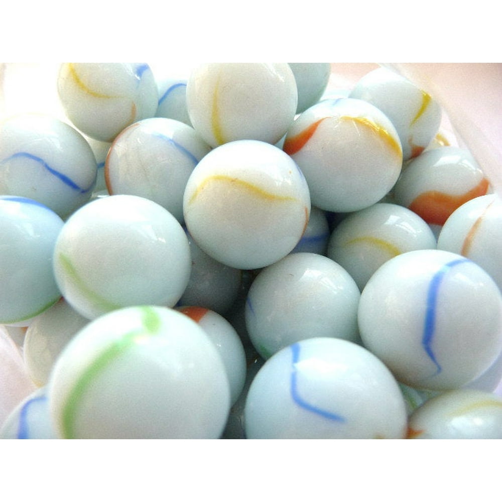 A&N Classic Retro Glass White Marbles Various Packs Marbles Pack of