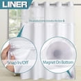 thumbnail image 4 of Zrodlmo Waterproof Fabric Snap-in  Shower Curtain Liner,  Machine Washable, 70"x 54", White, 4 of 7