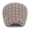 thumbnail image 2 of Gorra plana con estampado de pata de gallo de tweed para hombre, 2 of 3