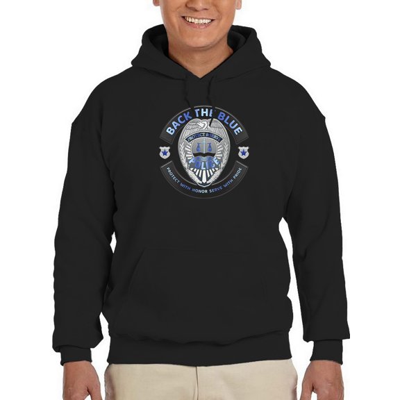 Back The Blue Graphic Hoodie Men -GoatDeals Designs, Male x-Large