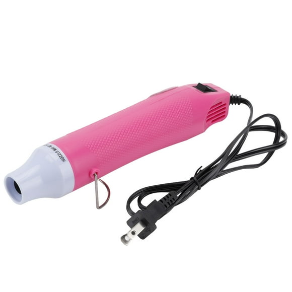 Pistola de aire caliente eléctrica, herramienta para manualidades DIY para estampar tubos retráctiles, secarlos (rosa)