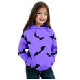 thumbnail image 4 of RMGVDSD Girls Halloween Bat Print Hoodie Pullover Tops Long Sleeve Hooded Sweatshirts Fall Winter Outfits Kids Casual Hoodies Loose Fit Fashionable Top 8-9 Years, 4 of 4