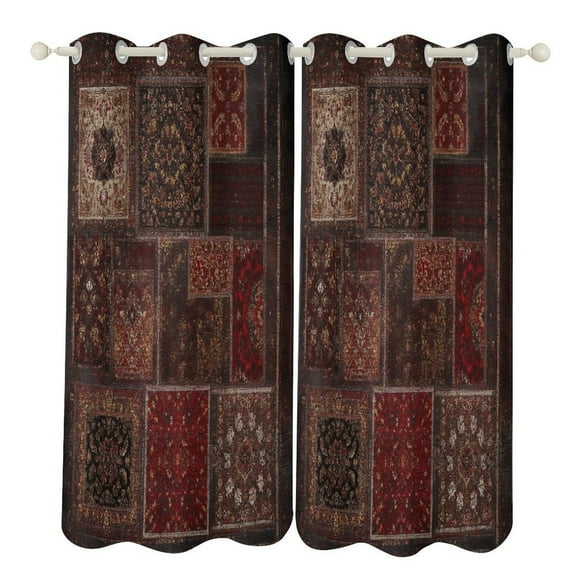 Bohemia Blackout Curtains Window Drapes Room Darkening Thermal Insulated Grommets Blackout Curtains, for Living, Dining, Bedroom,2 Panels