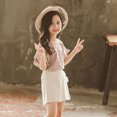 thumbnail image 5 of WOLLED 2PCS Kids Toddler Girls T-Shirt Outfit Teen Stripe Top Tees + Shorts Set Girls Short Sleeve Tees Outfit Summer Casual Versatile Tees Set for 4-14T, 5 of 7