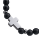 thumbnail image 2 of Pulsera Hombre Cruz LUCKMAN Jade Negro Acero Inoxidable Modelo Ezra Plateado UNITALLA, 2 of 6