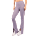 thumbnail image 2 of Yoga Leggings with Front Slit and Pockets High Waist Tummy Control Buttery Soft Comfy Stretchy Workout Pants Lavender Small, 2 of 4