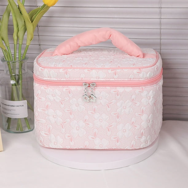Neceser de viaje de gran capacidad con portabrochas y compartimentos organizados | Organizador de cosméticos portátil para mujer | Neceser impermeable