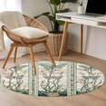 thumbnail image 5 of Vintage Butterfly Round Area Rug 4 FT, Non Slip Indoor Outdoor Rug, Pastoral Botanical Teal Spring Summer Washable Soft Circular Carpet Non-Shedding Floor Mat for Coffee Table Nursery Foyer Balcony, 5 of 9