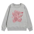 thumbnail image 4 of Hwmodou Toddler Girls Graphic Sweatshirts Kids Graphic Prints Sweatshirt Crewneck Long Sleeve Cute Drop Shoulder Pullover Tops Casual Holiday Party Kids Clothing,3-10Y, 4 of 4