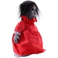 thumbnail image 3 of Haunted House Decoration Prop Voice Control Doll Light Up Doll Halloween Party Decoration Without Battery Black Red, 3 of 7