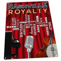 Nashville Royalty 9"x12" Metal Sign, Wall Decor for Mancave, Den, or Gameroom