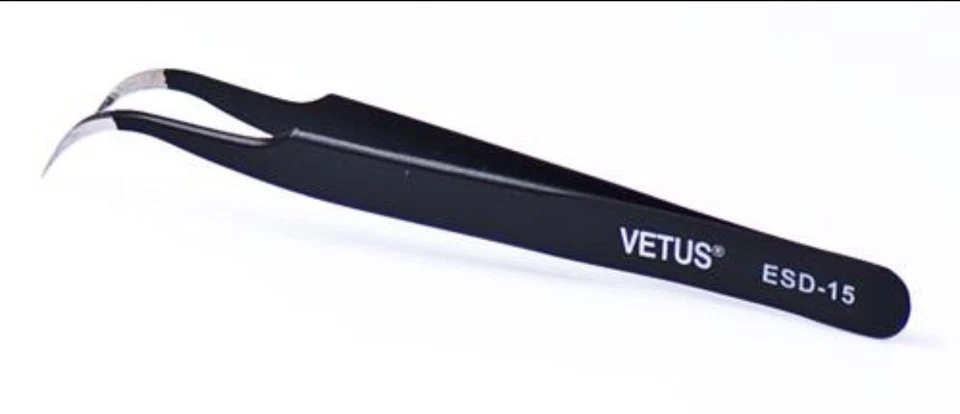 CIRCLE- Curved Bent Anti Static Anti Magnetic Precision Tweezer Esd -15 Safe Stainless