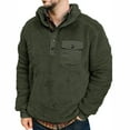 thumbnail image 1 of Men‘s Winter Fleece Pullover Sweatshirt Jacket Button Collar Warm Sweater Coat, 1 of 8