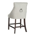 thumbnail image 3 of SAFAVIEH Eleni 26 in. H Tufted Wing Back Counter Stool with Ring, Grey, Set of 2, 3 of 10