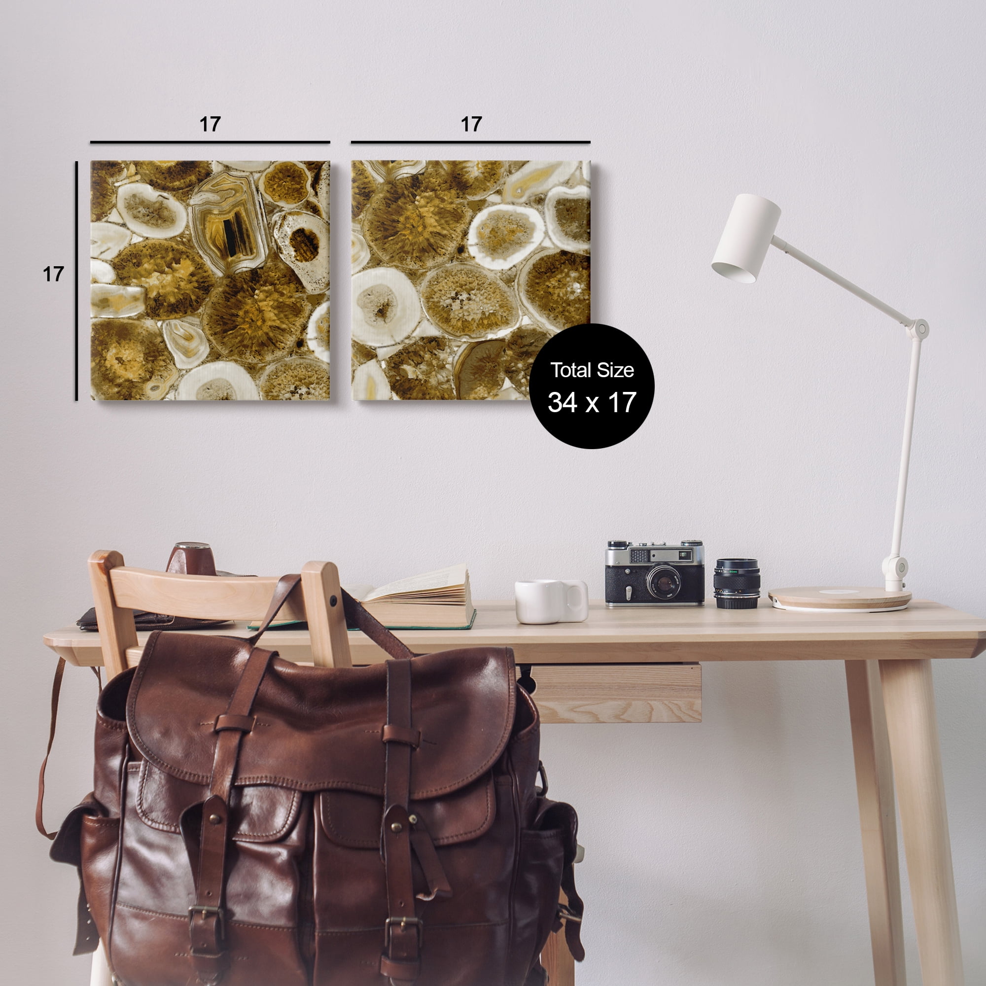 Stupell Abstract Geodes Mineral Nature Abstract Photography Gallery Wrapped Canvas Print Wall Art, Set of 2