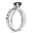 thumbnail image 2 of Dazzlingrock Collection 1.50 Carat (ctw) 14K Round Black & White Diamond Ladies Bridal Solitaire Engagement Ring With Matching Millgrain Wedding Band Set 1 1/2 CT, White Gold, Size 5.5, 2 of 3
