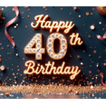 thumbnail image 3 of Glitter Design Happy Birthday Banner Decorative Elements 40th Birthday Celebration Banner for Birthday Party Indoor Decoration Event, 3 of 7