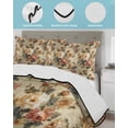 thumbnail image 4 of Quilts Twin-XL Size Bedding Set, Retro Orange Spring Floral Lightweight Quilted Comforter, Vintage Botanical Peony Farmhouse Soft Bedspread Coverlet with Pillow Covers for All Season, 68" x 98", 4 of 7