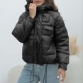 thumbnail image 4 of New Down Padded Jacket Women's Winter Padded Jacket Bright Pocket Padded Jacket Insulated Women Jacket for Ladies Coat Women Womens Mid Length Ladies Winter Jackets with Hood for Women with Hood, 4 of 6
