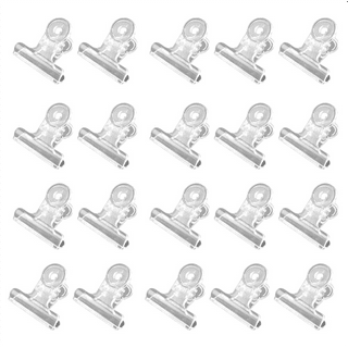 Z ZICOME 30 Pack Plastic Clear Clips Clamps, 1-1/2 Inch and 2 Inch Sizes