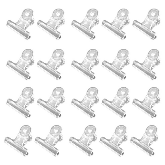 100PCS Plastic Bulldog Clips, Utility Paper Clips, Hinge Clips for Home, Office Use Clear