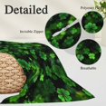 thumbnail image 2 of St. Patrick's Day Pillow Covers, Linen Long Throw Pillow Case, Botanical Spring Green Clovers Leaves Holiday Pillow Protector Decorative Cushion Cover for Living Room/Bedroom 20" x 26", 2 of 8