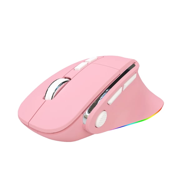 Pink Rechargeable Wireless Dual-Mode Bluetooth Mouse