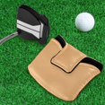 thumbnail image 5 of Haosy Summer Tan Golf Mallet Putter Cover Strong Magnetic Leather Golf Club Headcover Closure, 5 of 7