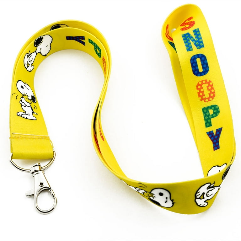 Yellow Snoopy Print Lanyard Key Chain ID Badge Holder 