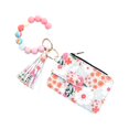 thumbnail image 3 of asddcavvf Silicone Bracelet Floral Folding Card Holder Printed Leather Wallet Keychain Includes Keyc, 3 of 6