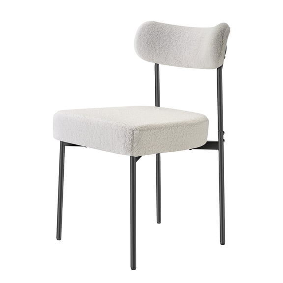 Nmkwnr Pack of 4 Boucle Upholstered Dining Chair with Metal Legs. Modern Side Chair for Living Room, Dining Room, Office, White