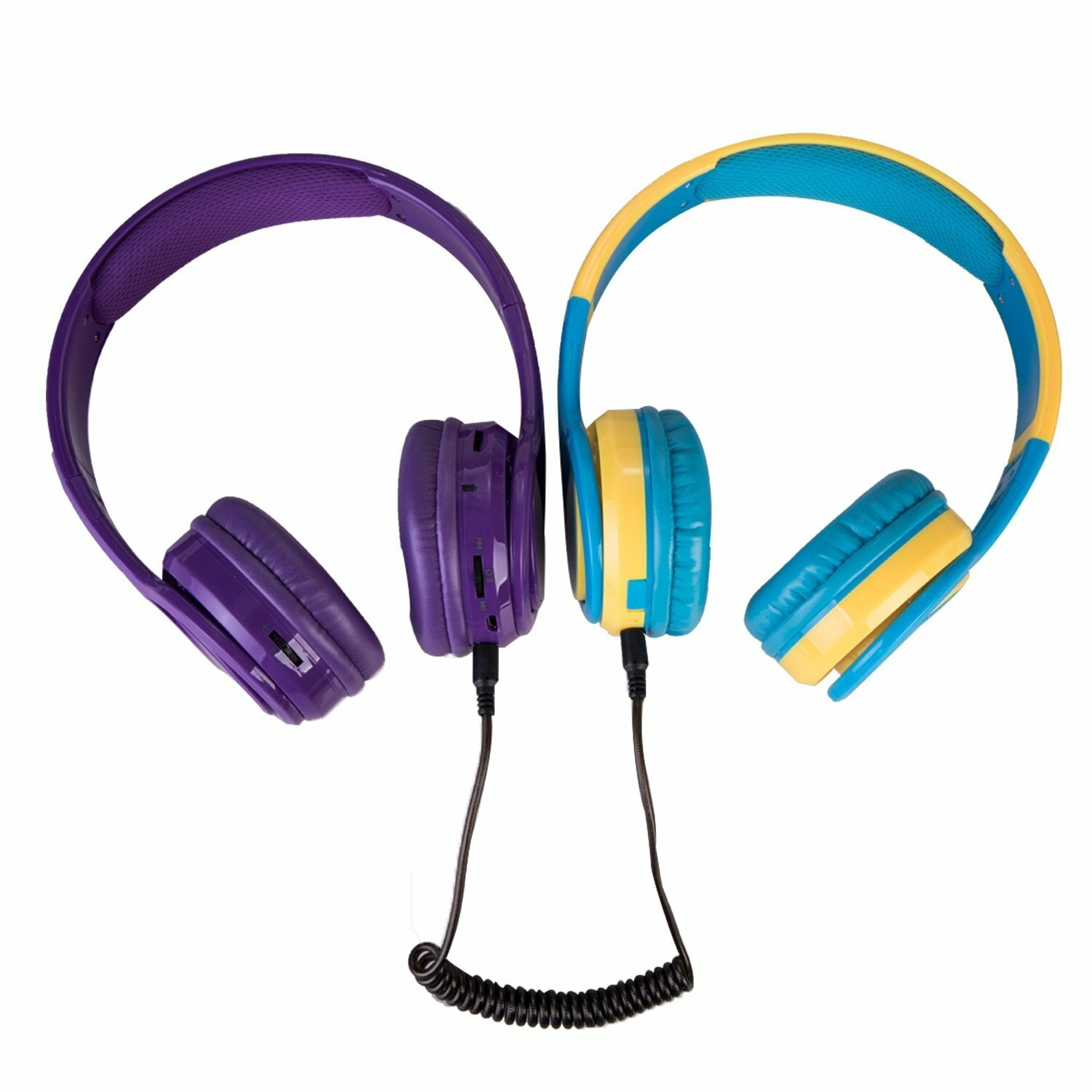 Contixo Kids Headphones, Wireless and Wired Headphones with Built-In Mic and SD Player, Purple