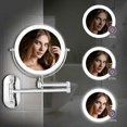 thumbnail image 3 of LED Illuminated Wall Mounted Makeup Mirror with 1x/5x Magnification, Dimmable with Touch Button, Adjustable Light, 360° Rotatable, 3 of 4