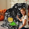 thumbnail image 4 of Halloween DIY Coloring Blanket with 24 Markers for Adults Kids, Color Your Own Washable Velvet Throw, Spooky Party Gift Decor, 4 of 5