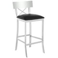 thumbnail image 2 of Safavieh Zoey 39''H Modern Glam Stainless Steel Cross Back Bar Stool, 2 of 11