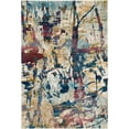 thumbnail image 4 of 4' X 6' Cream Blue and Green Abstract Distressed Area Rug, 4 of 5