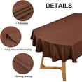 thumbnail image 5 of Small Oval Tablecloth 54 x 72 Inch Washable Fabric Table Cloth Solid Chocolate Table Cover for Dining Wedding Party Banquet Tabletop Decoration, 5 of 6