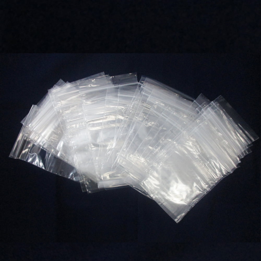 100x Reclosable Clear PE Poly Bags Jewelry Bead Baggies N9E7