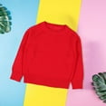 thumbnail image 5 of Toddler Girls Knit Pullover Top Solid Color Basic Sweater Kids Crewneck Casual Sweaters, 5 of 7